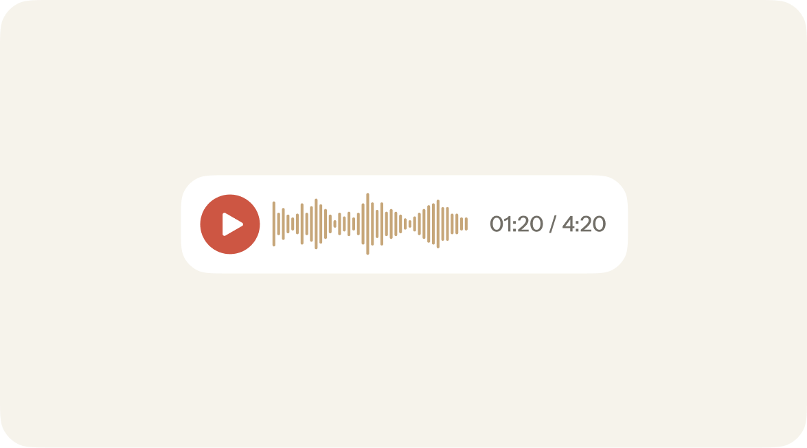 Outer voice message with playback waveform