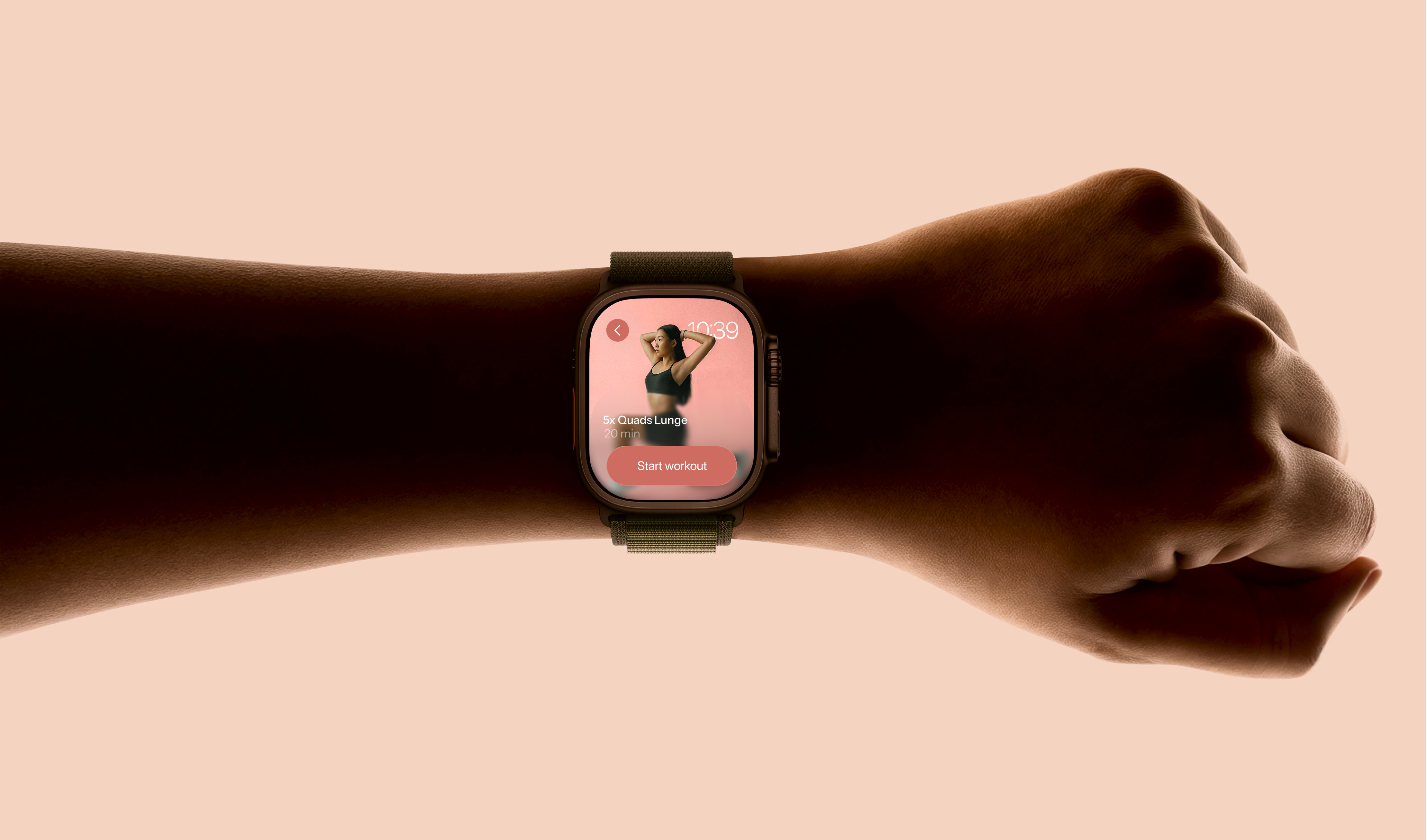 Outer guided workout on a watch worn on the wrist